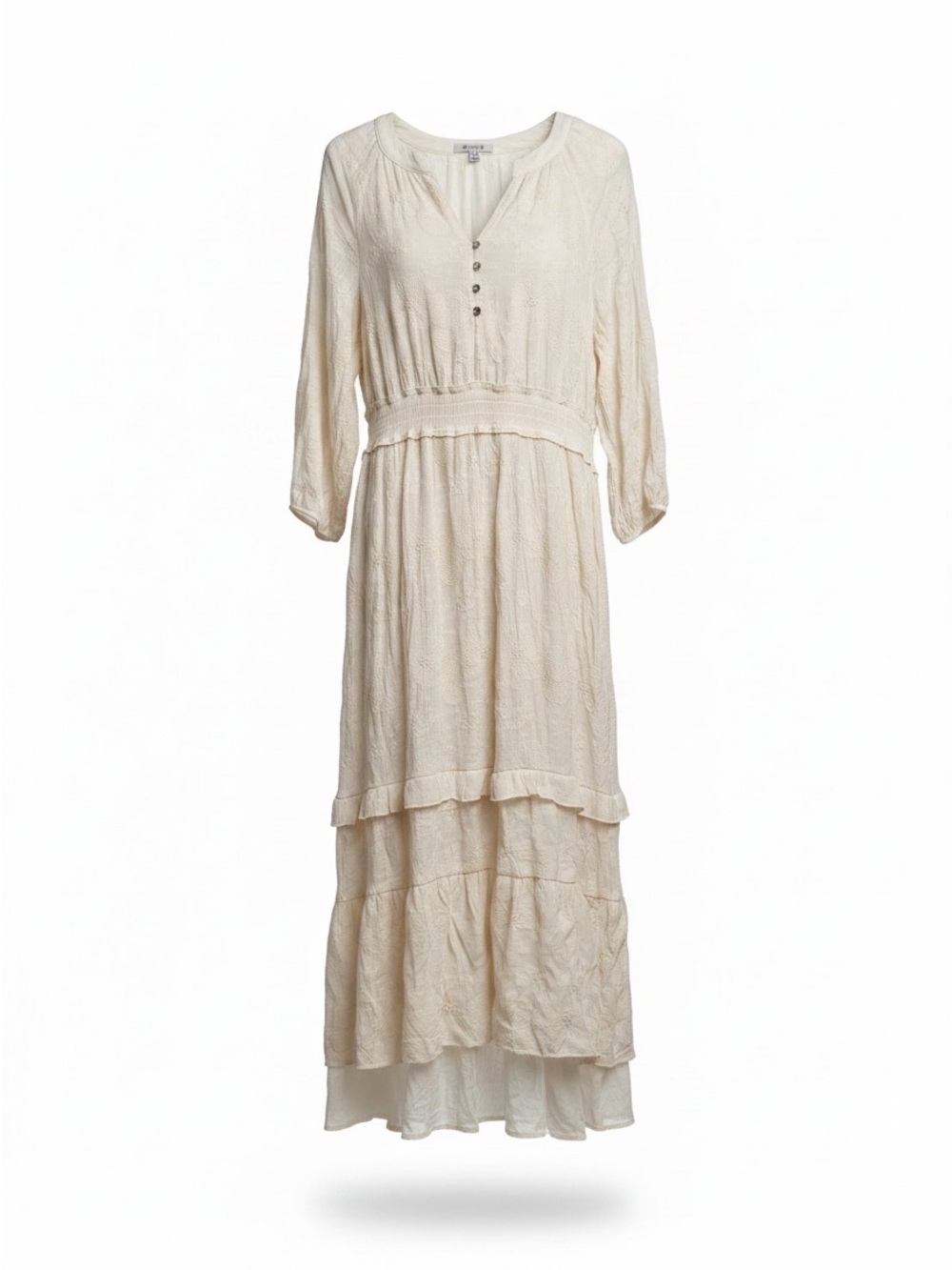 Rose & Everly Cream Bohemian Tiered Maxi Dress Size XXL